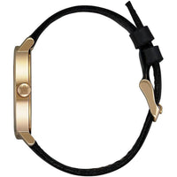 Nixon Women's Quartz Watch - Arrow Black Leather Strap Yellow Gold Case | A10912879 ,