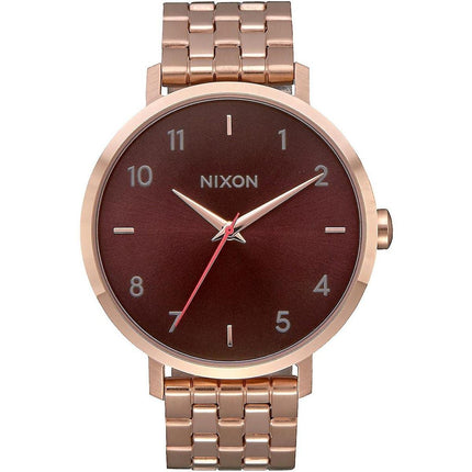 Nixon Women's Quartz Watch - Arrow Dark Red Dial Stainless Steel Case | A10902617 ,