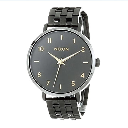 Nixon Women's Quartz Watch - Arrow Gunmetal Dial Stainless Steel Bracelet | A10902765 ,