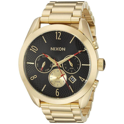 Nixon Women's Quartz Watch - Bullet Chrono Yellow Gold Bracelet | A3662046 ,