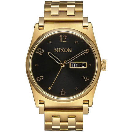 Nixon Women's Quartz Watch - Jane Black Dial Yellow Gold Bracelet | A954510 ,