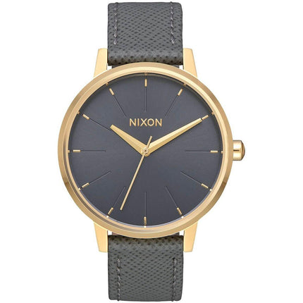 Nixon Women's Quartz Watch - Kensington Leather Charcoal Dial Strap | A1082815 ,