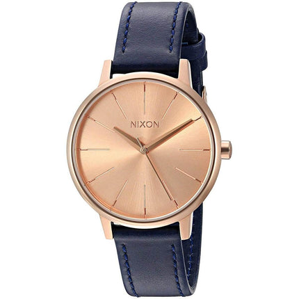 Nixon Women's Quartz Watch - Kensington Leather Rose Gold Tone Dial Strap | A1082160 ,