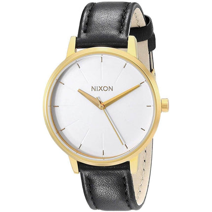 Nixon Women's Quartz Watch - Kensington Leather Silver Tone Dial Strap | A1081964 ,