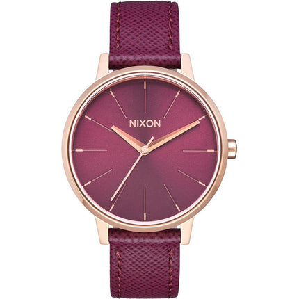 Nixon Women's Quartz Watch - Kensington Pink Dial Leather Strap SS Case | A1082479 ,