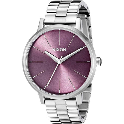 Nixon Women's Quartz Watch - Kensington Purple Dial Silver Steel Bracelet | A0992157 ,