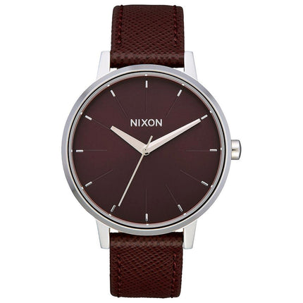 Nixon Women's Quartz Watch - Kensington Silver Tone Case Leather Strap | A1082990 ,