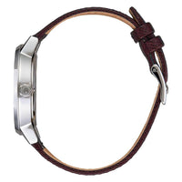 Nixon Women's Quartz Watch - Kensington Silver Tone Case Leather Strap | A1082990 ,