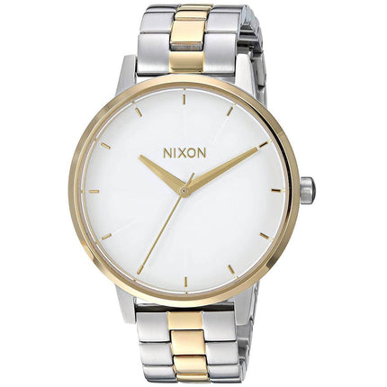 Nixon Women's Quartz Watch - Kensington White Dial Two Tone Bracelet | A0992706 ,