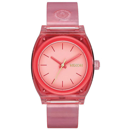 Nixon Women's Quartz Watch - Medium Time Teller Transparent Pink Strap | A1215685 ,