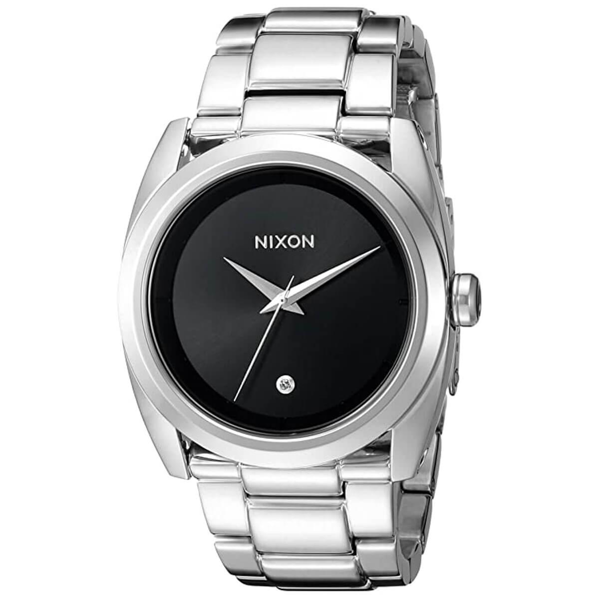 Nixon Silver Women’s Watch with Black Strap Amazon.com: Nixon Mens Re-Run Japanese quartz Stainless  main image 3
