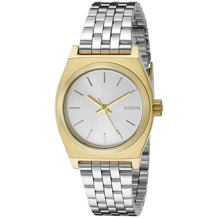 Nixon Women's Quartz Watch - Small Time Teller Silver Tone Dial Bracelet | A3992062 ,