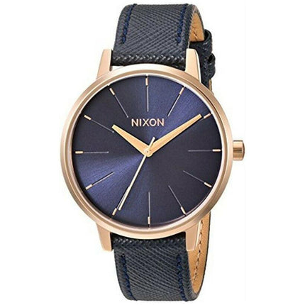 Nixon Women's Strap Watch - Kensington Leather Japanese Quartz Blue Dial | A1082195 ,
