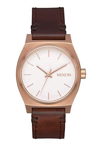 Nixon Women's Strap Watch - Medium Time Teller Leather Quartz White Dial | A11722630 ,