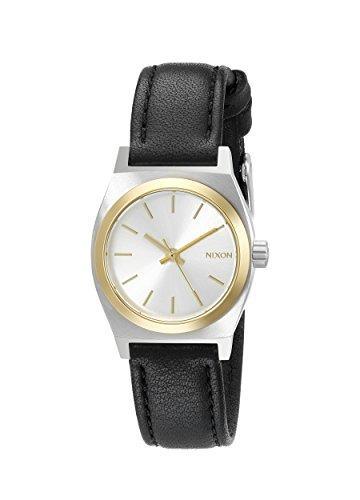 Nixon Women's Strap Watch - Women's Small Time Teller Black Leather | A5091884 ,