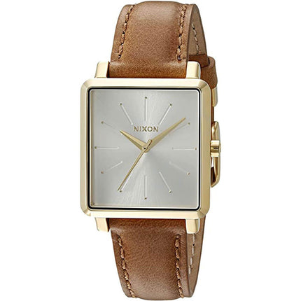 Nixon Women's Watch - K Squared Silver Tone Dial Yellow Gold Case Strap | A4721425 ,