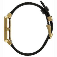 Nixon Women's Watch - K Squared Yellow Gold Case Black Dial Leather Strap | A4722022 ,