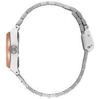 Nixon Women's Watch - Small Time Teller Rose Gold Bezel Silver Tone Case | A3992632 ,