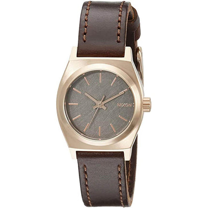 Nixon Women's Watch - Small Time Teller Rose Gold Tone Case Grey Dial | A5092001 ,