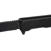 Ocaso Knife - Solstice Flipper Satin Black Blade with Black Titanium Handle | 10CTB ,