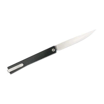 Ocaso Knife - Solstice Flipper Satin Plain Blade with Carbon Fiber Handle | 10CFS ,