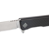 Ocaso Knife - Solstice Flipper Satin Plain Blade with Carbon Fiber Handle | 10CFS ,
