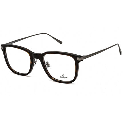Omega Men's Eyeglasses - Clear Demo Lens Dark Havana Square Frame | OM5005-H 052 ,