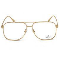 Omega Men's Eyeglasses - Clear Lens Shiny Deep Gold Aviator Frame | OM5006-H 030 ,