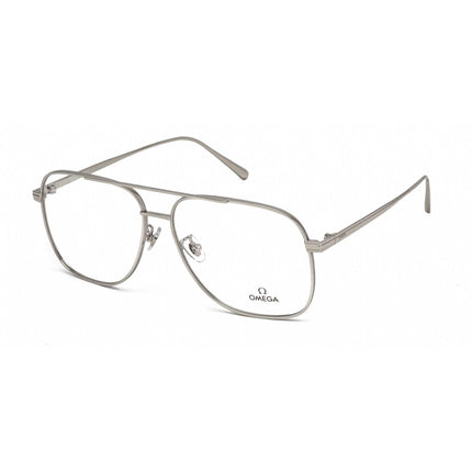 Omega Men's Eyeglasses - Shiny Palladium Metal Aviator Shape Frame | OM5006-H 016 ,