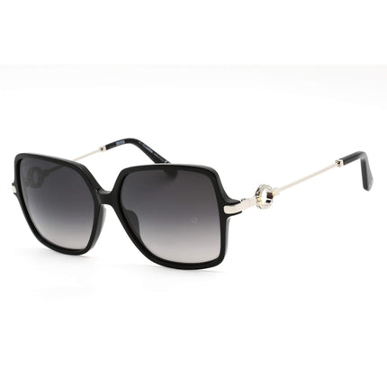 Omega Women's Sunglasses - Shiny Black/Silver Butterfly Shaped Frame | OM0033 01C ,