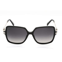 Omega Women's Sunglasses - Shiny Black/Silver Butterfly Shaped Frame | OM0033 01C ,