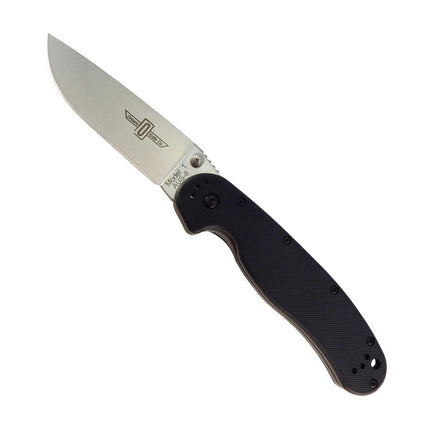 Ontario Knife Company Folding Knife - RAT 1 Satin Plain Edge Steel Blade | OKC8848 ,
