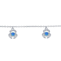 Women's Anklet - Sterling Silver Material Blue Inlay Opal Crab Design | R-9241 ,