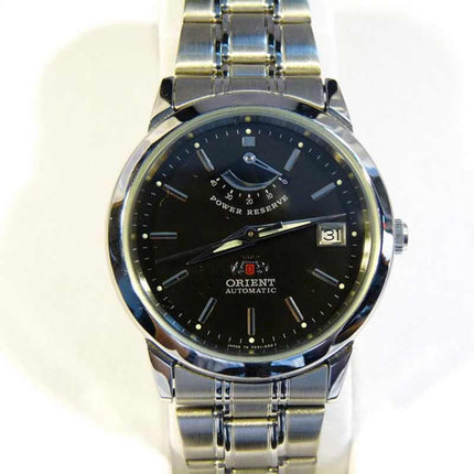 Orient CFD01001B Men's Stainless Steel Black Dial Power Reserve Automatic Watch ,