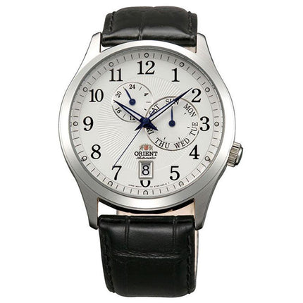 Orient ET0K003W Men's Cosmos White Dial Black Leather Strap Automatic Watch ,