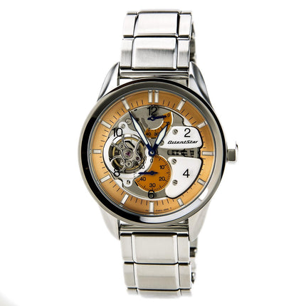 Orient FH03002M Men's Retro Future Motorcycle Orange Dial Power Reserve Watch ,