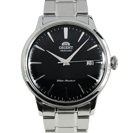 Orient Men's Automatic Watch - Bambino Black Dial Silver Tone Bracelet | RA-AC0006B00C ,