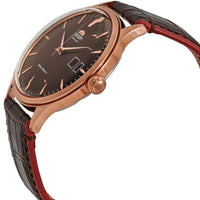 Orient Men's Automatic Watch - Bambino Brown Dial Leather Strap Date | FAC08001T0 ,