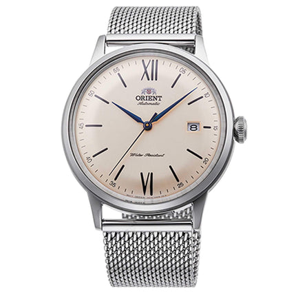 Orient Men's Automatic Watch - Bambino Champagne Dial Mesh Bracelet | RA-AC0020G10B ,