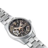 Orient Men's Automatic Watch - Black Open Heart Dial Steel Bracelet | RE-AV0004N00B ,