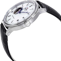 Orient Men's Automatic Watch - Classic Open Heart White Dial Black Strap | AG00003W ,