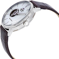 Orient Men's Automatic Watch - Contemporary Open Heart White Dial Strap | AG02005W ,