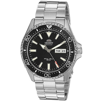Orient Men's Automatic Watch - Kamasu Black Dial Silver Bracelet | RA-AA0001B19A/B ,