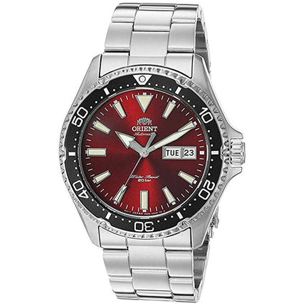 Orient Men's Automatic Watch - Kamasu Red Dial Silver Bracelet | RA-AA0003R19A ,