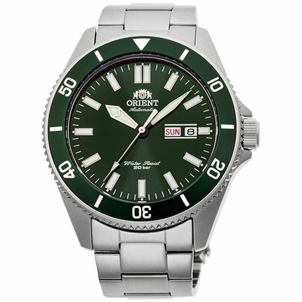 Orient Men's Automatic Watch - Kanno Green Dial Silver Tone Bracelet | RA-AA0914E19B ,