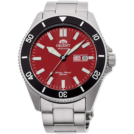Orient Men's Automatic Watch - Kanno Red Dial Silver Tone Bracelet | RA-AA0915R19B ,
