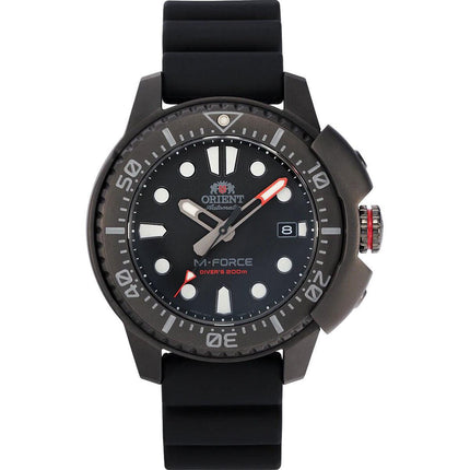 Orient Men's Automatic Watch - M-Force Dive Black Dial Rubber Strap | RA-AC0L03B00B ,