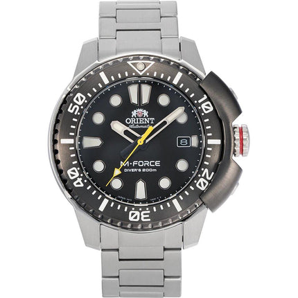 Orient Men's Automatic Watch - M-Force Dive Black Dial SS Bracelet | RA-AC0L01B00B ,