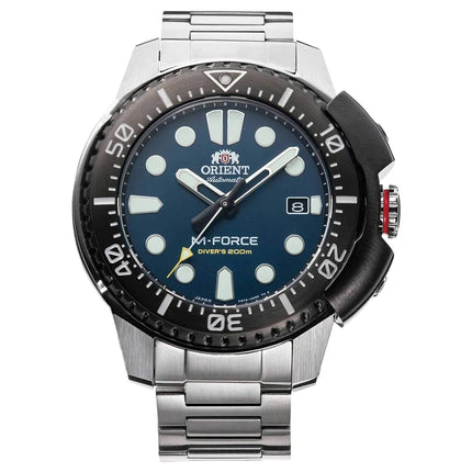 Orient Men's Automatic Watch - M-Force Dive Blue Dial Bracelet | RA-AC0L07L00B ,