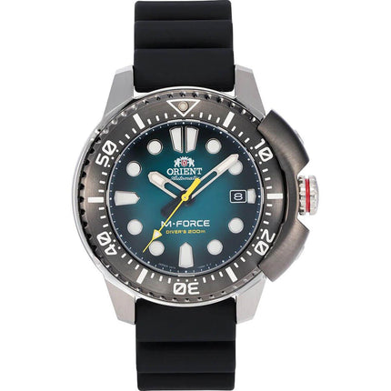 Orient Men's Automatic Watch - M-Force Dive Blue Dial Rubber Strap | RA-AC0L04L00B ,